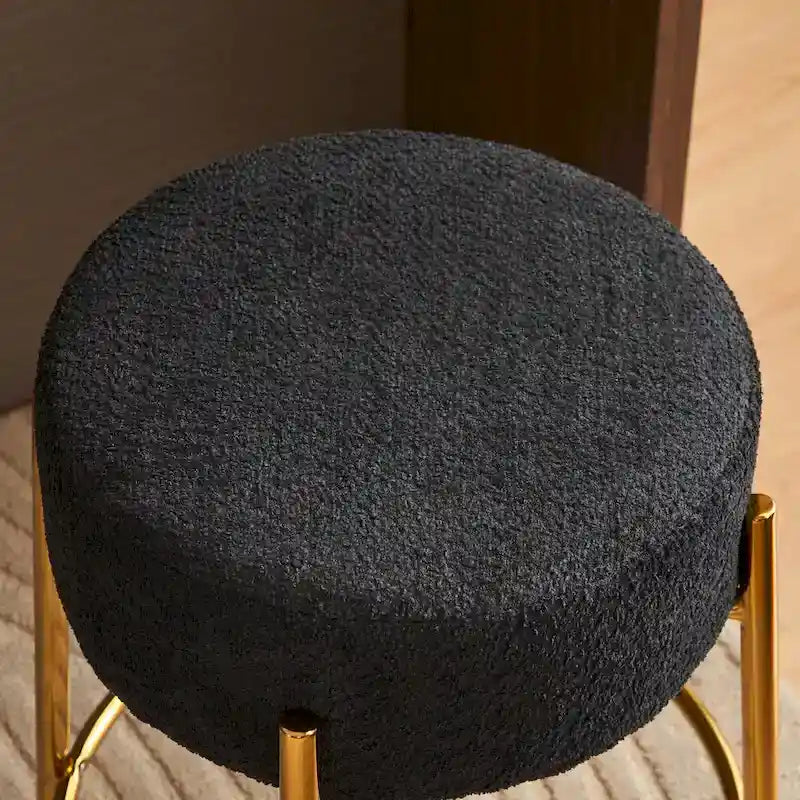 Schwarz-goldene moderne Barhocker, 20 Zoll, mit stabilen Beinen und Hardware-Verstärkung (2er-Set)