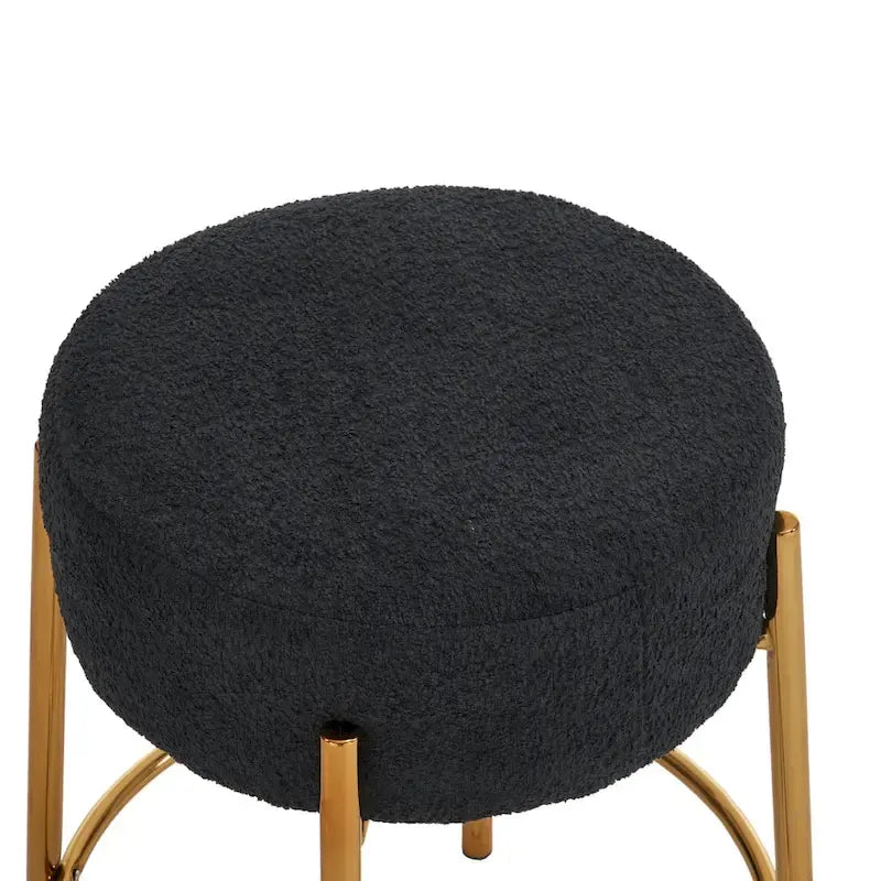 Schwarz-goldene moderne Barhocker, 20 Zoll, mit stabilen Beinen und Hardware-Verstärkung (2er-Set)