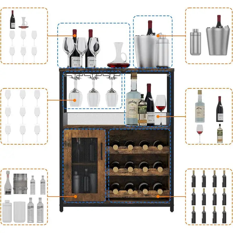 Weinbar-Schrank mit Beleuchtung