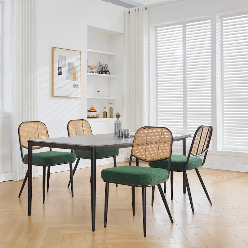 Gepolsterte Rattan-Esszimmerstühle, Seitenstühle, 2er-Set – 33.86H x 18.9W x 22.83D