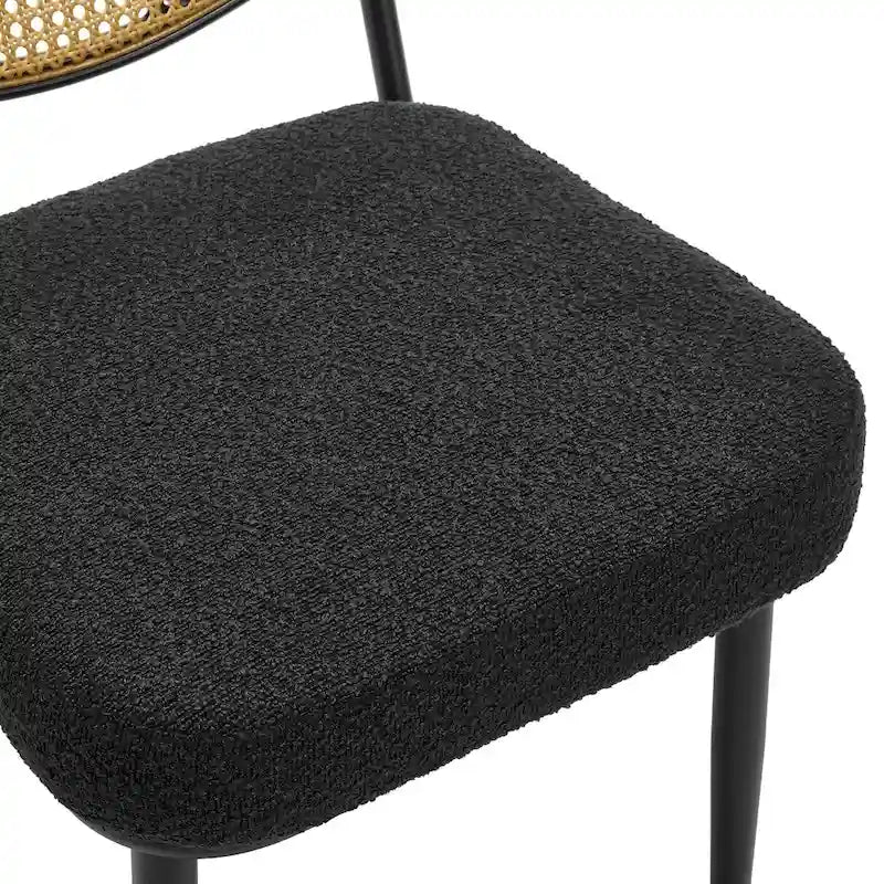 Gepolsterte Rattan-Esszimmerstühle, Seitenstühle, 2er-Set – 33.86H x 18.9W x 22.83D