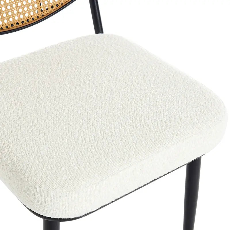 Gepolsterte Rattan-Esszimmerstühle, Seitenstühle, 2er-Set – 33.86H x 18.9W x 22.83D