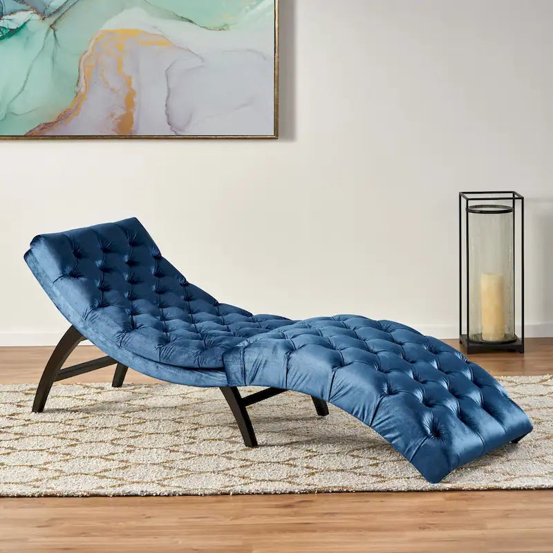 Gepolsterte Samt-Chaiselongue von