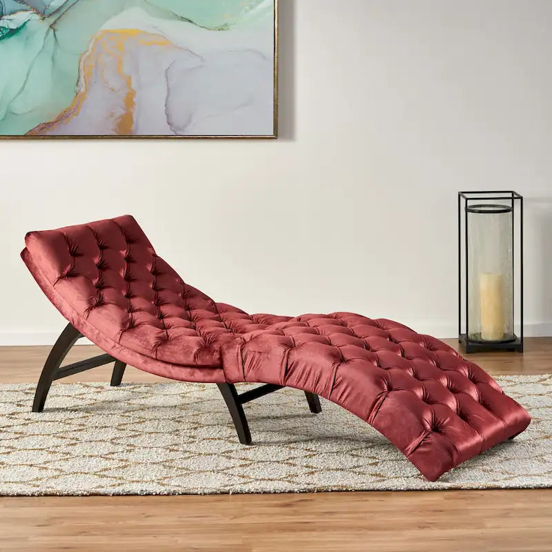 Gestoffeerde chaise longue van fluweel van