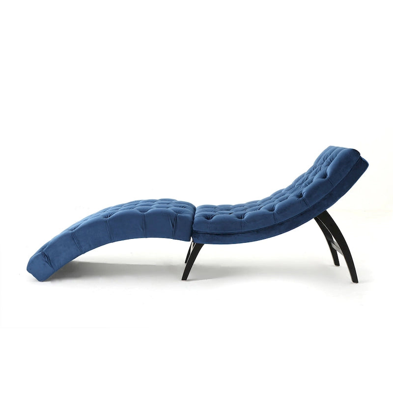 Gepolsterte Samt-Chaiselongue von