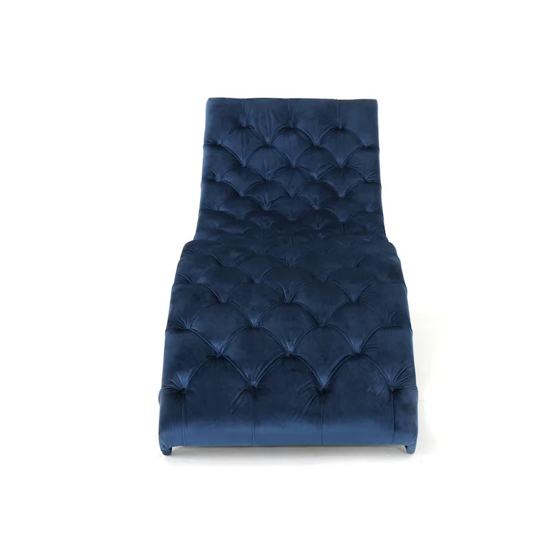 Gepolsterte Samt-Chaiselongue von