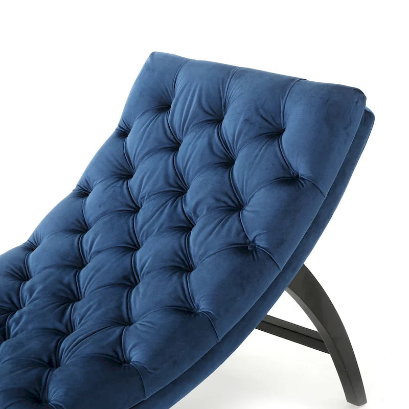 Gepolsterte Samt-Chaiselongue von