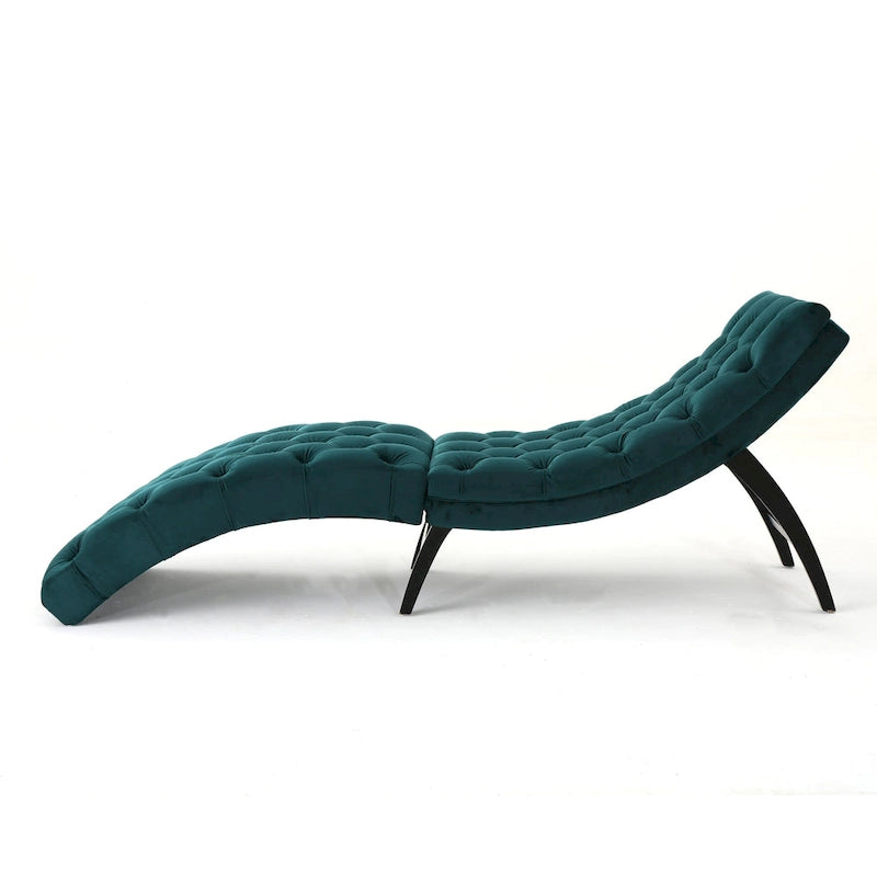 Gepolsterte Samt-Chaiselongue von