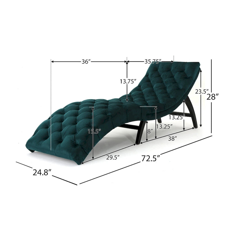 Gepolsterte Samt-Chaiselongue von
