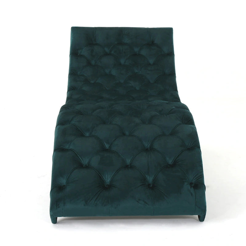 Gepolsterte Samt-Chaiselongue von