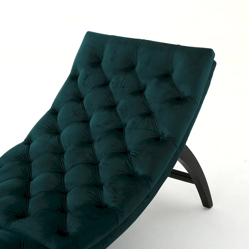 Gepolsterte Samt-Chaiselongue von