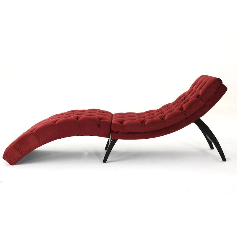 Gepolsterte Samt-Chaiselongue von