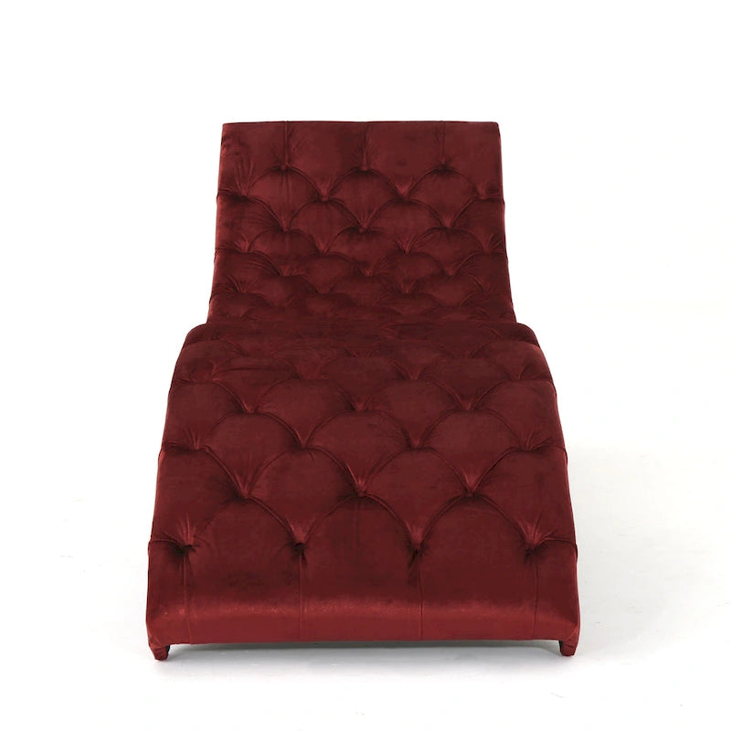 Gepolsterte Samt-Chaiselongue von