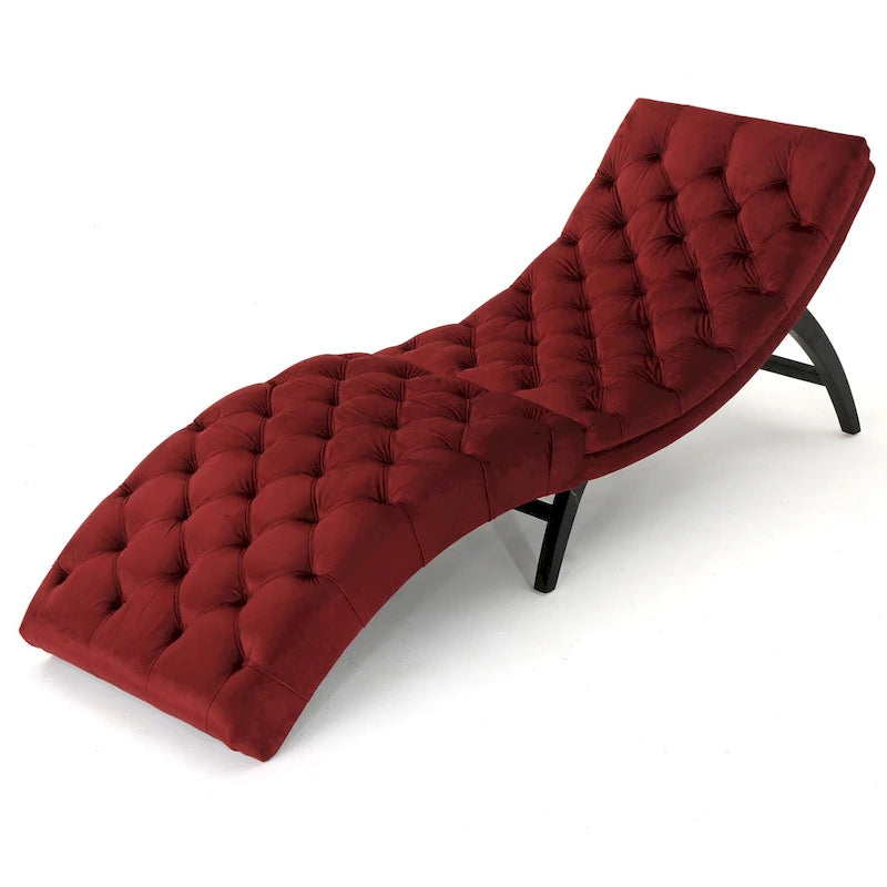 Gepolsterte Samt-Chaiselongue von