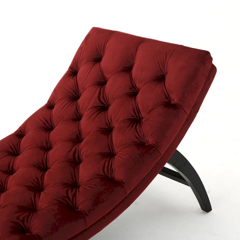 Gepolsterte Samt-Chaiselongue von