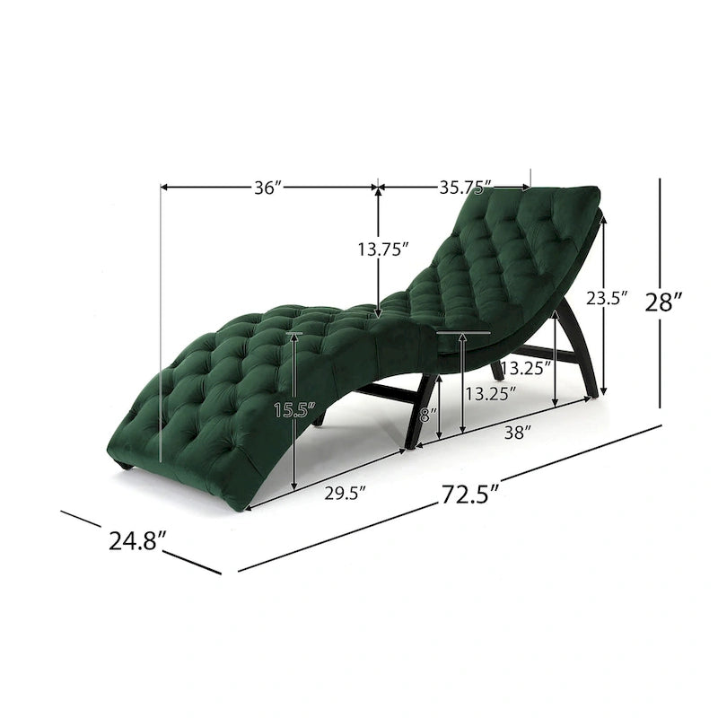Gepolsterte Samt-Chaiselongue von