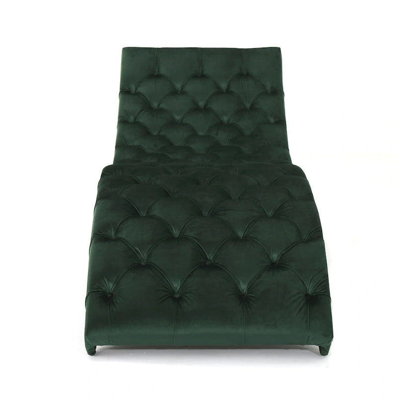 Gepolsterte Samt-Chaiselongue von