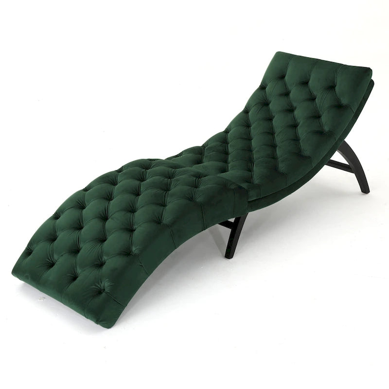 Gepolsterte Samt-Chaiselongue von