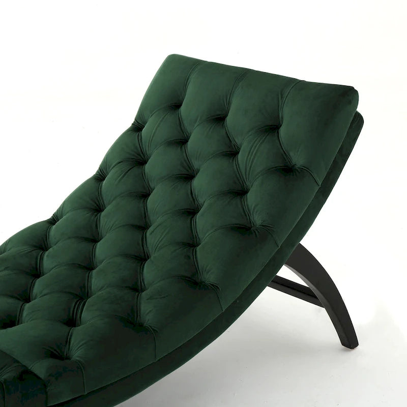 Gepolsterte Samt-Chaiselongue von