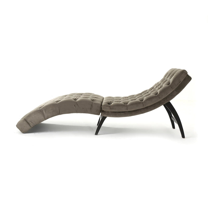 Gepolsterte Samt-Chaiselongue von