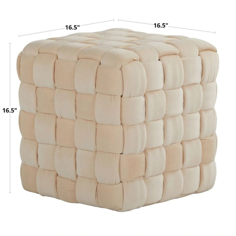 Geflochtener quadratischer Ottoman Silver Orchid 16