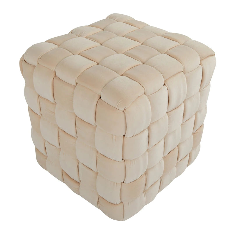 Geflochtener quadratischer Ottoman Silver Orchid 16