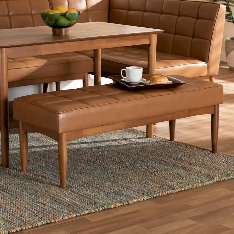 Moderne eetkamerbank in mid-century-stijl