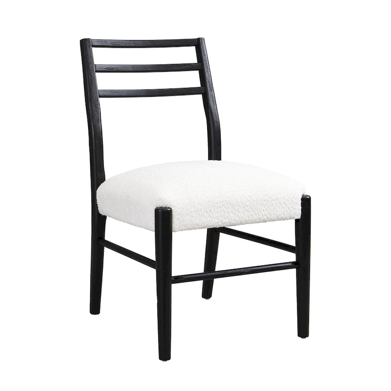 Gepolsterte Esszimmerstühle aus Stoff und Gummibaumholz (2er-Set) von