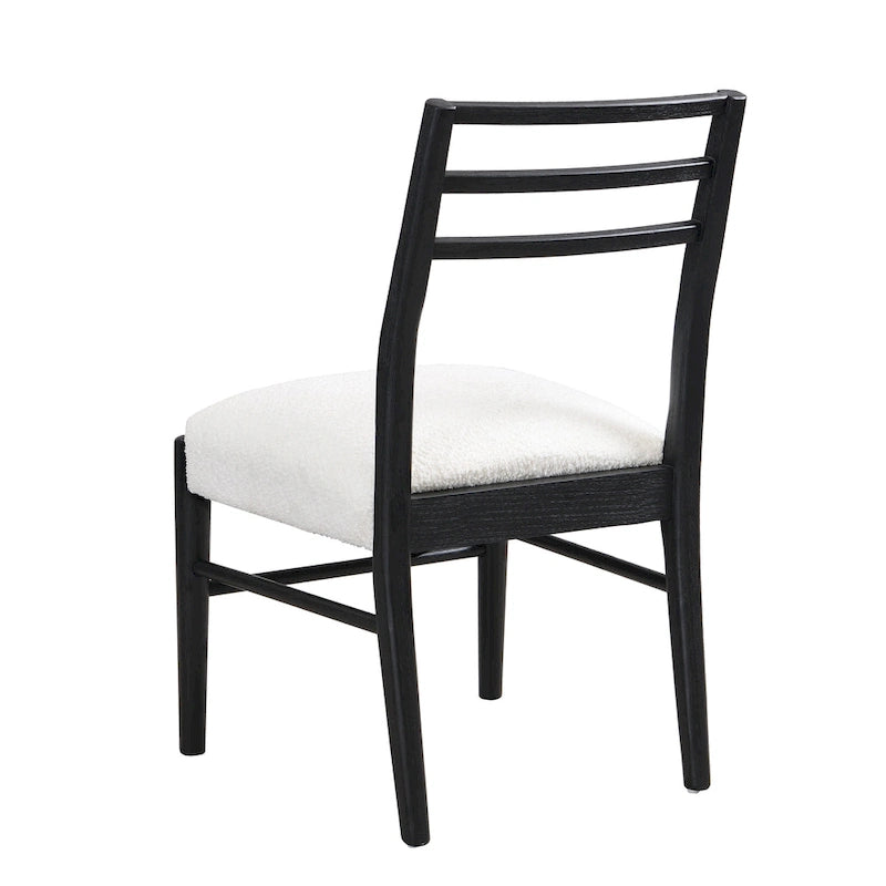 Gepolsterte Esszimmerstühle aus Stoff und Gummibaumholz (2er-Set) von