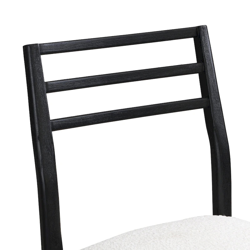 Gepolsterte Esszimmerstühle aus Stoff und Gummibaumholz (2er-Set) von