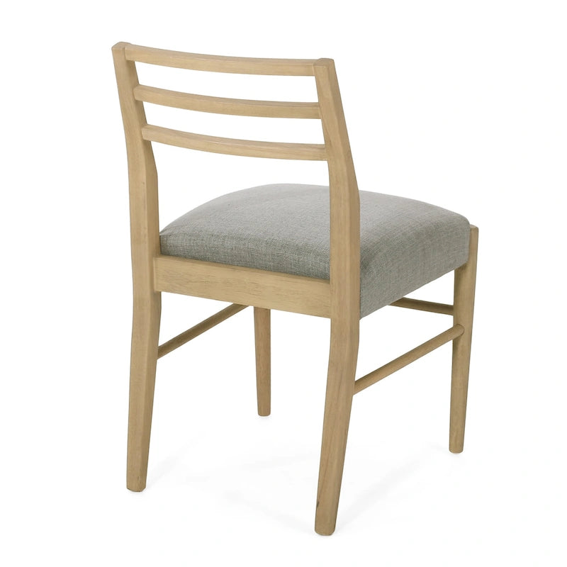 Gepolsterte Esszimmerstühle aus Stoff und Gummibaumholz (2er-Set) von