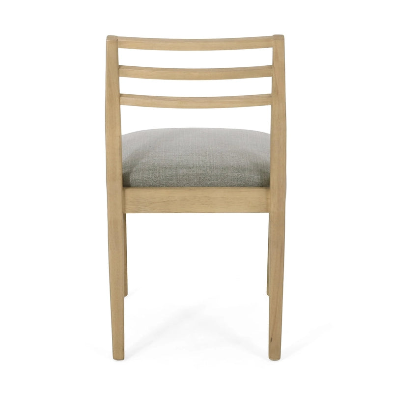 Gepolsterte Esszimmerstühle aus Stoff und Gummibaumholz (2er-Set) von