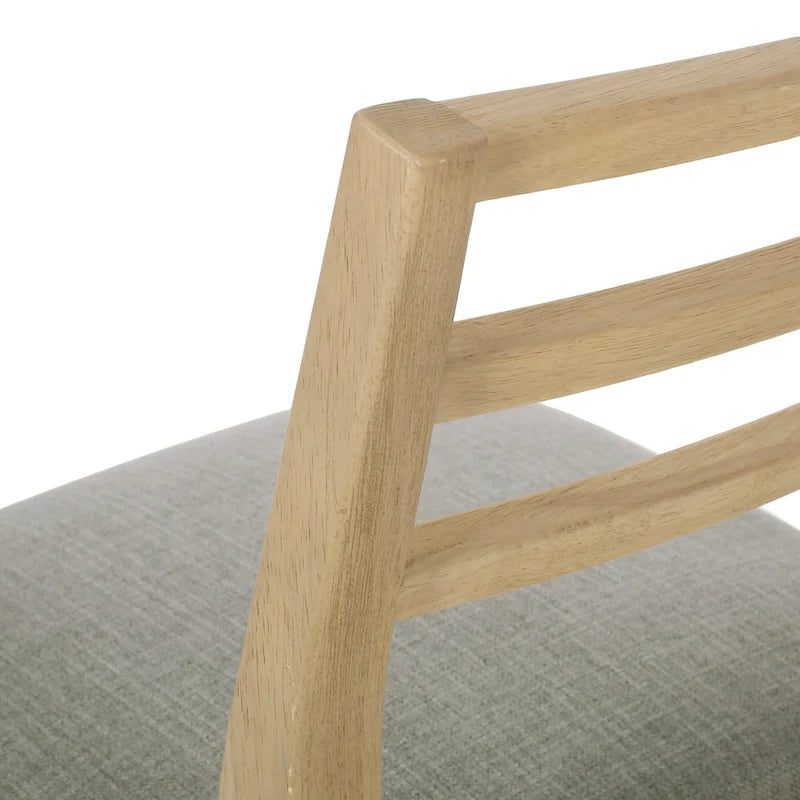 Gepolsterte Esszimmerstühle aus Stoff und Gummibaumholz (2er-Set) von
