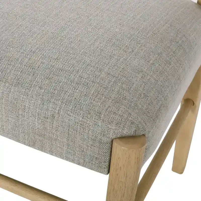 Gepolsterte Esszimmerstühle aus Stoff und Gummibaumholz (2er-Set) von