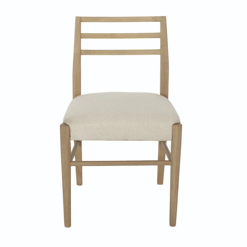 Gepolsterte Esszimmerstühle aus Stoff und Gummibaumholz (2er-Set) von