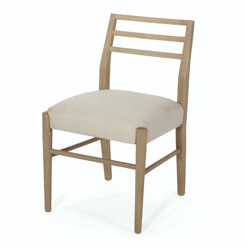 Gepolsterte Esszimmerstühle aus Stoff und Gummibaumholz (2er-Set) von