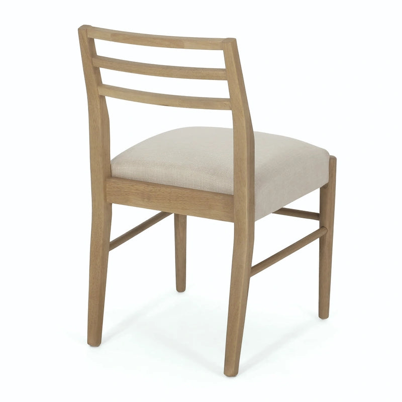 Gepolsterte Esszimmerstühle aus Stoff und Gummibaumholz (2er-Set) von