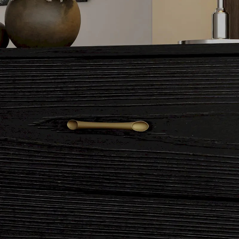 Vielseitige Kommode mit 9 Schubladen – elegantes Schwarz und Gold, hochwertige Schubladenkommode
