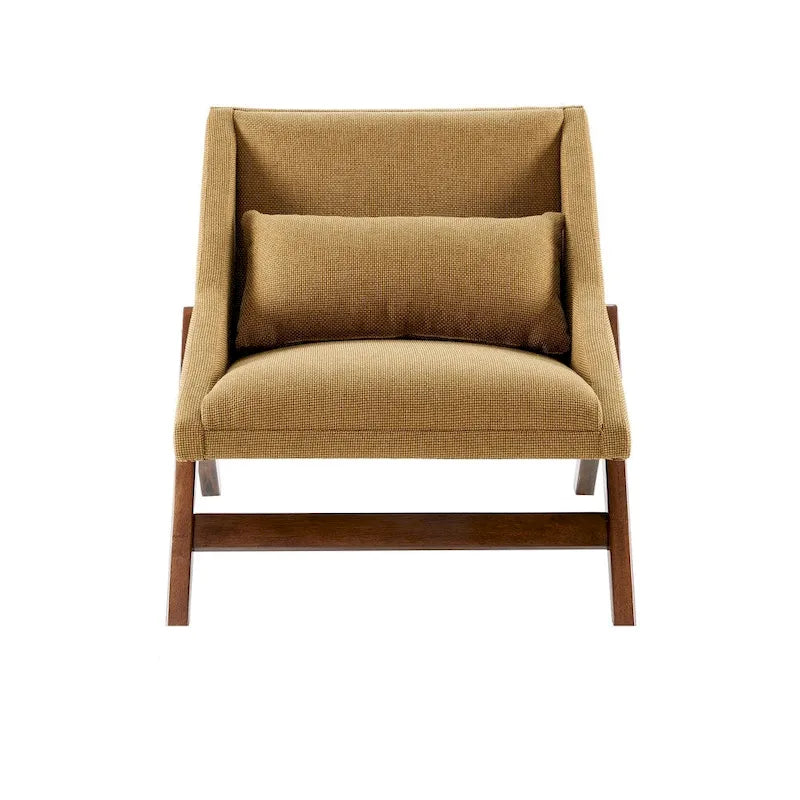 Loungefauteuil in mosterdgeel/pecannoot