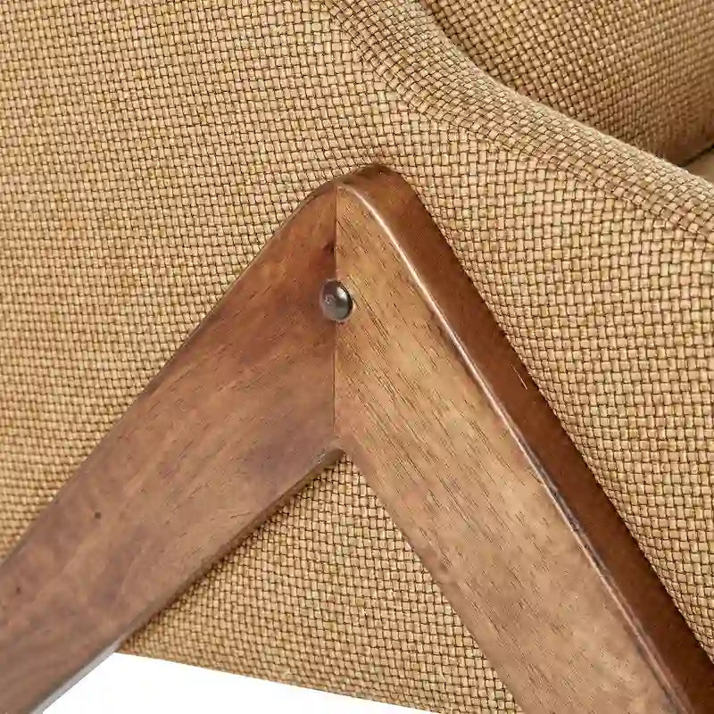 Lounge-Sessel in Senfgelb/Pekannuss