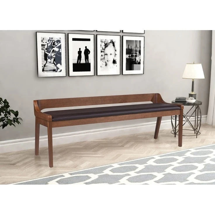 Essbank aus Holz im Mid-Century-Stil