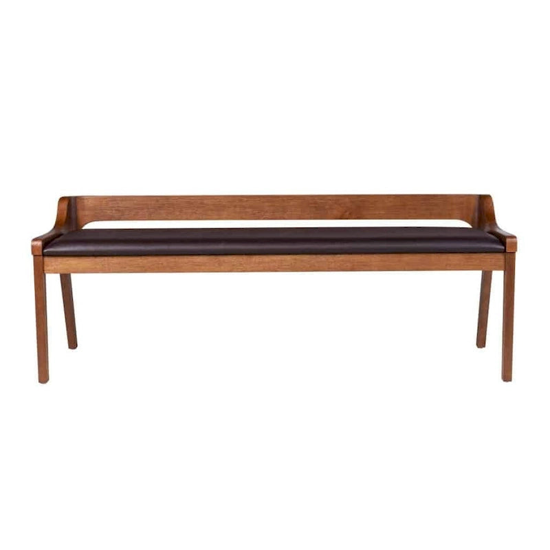 Essbank aus Holz im Mid-Century-Stil