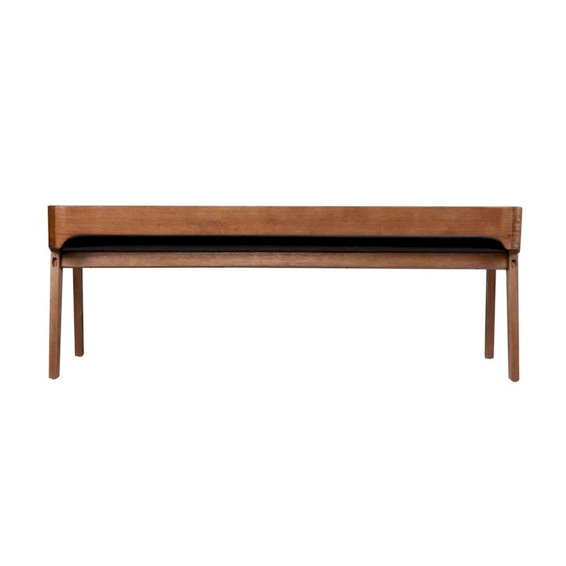 Eetkamerbank van hout in mid-century-stijl