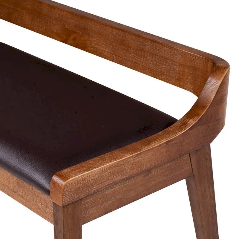Essbank aus Holz im Mid-Century-Stil