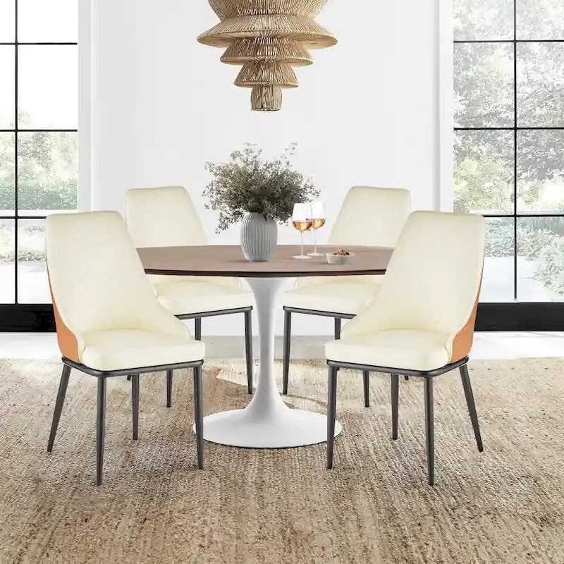 Eetkamerstoelen met kunstleren bekleding, set van 4 - 18.1W x 21.3W x 36.6H