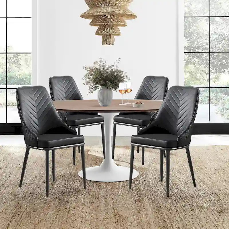 Eetkamerstoelen met kunstleren bekleding, set van 4 - 18.1W x 21.3W x 36.6H