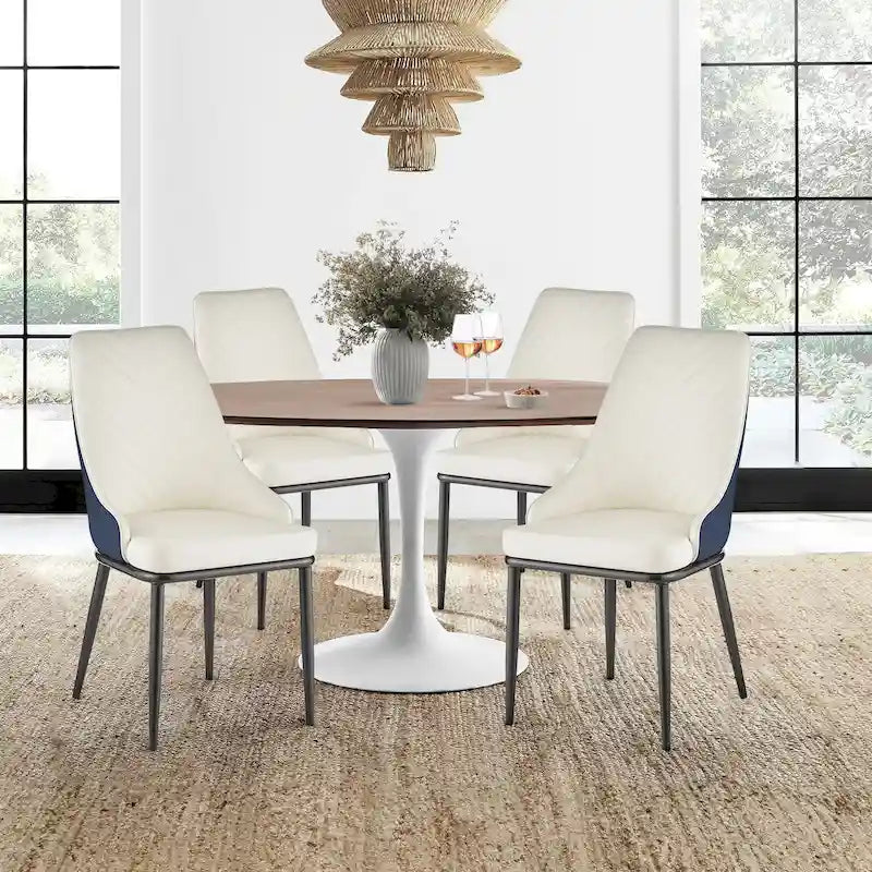 Eetkamerstoelen met kunstleren bekleding, set van 4 - 18.1W x 21.3W x 36.6H