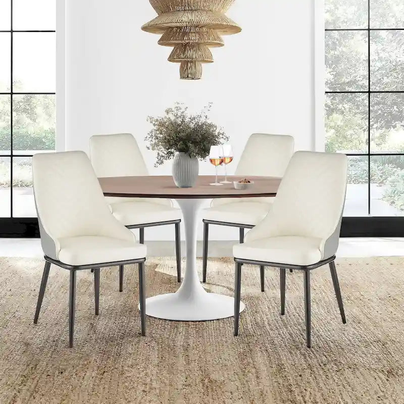 Eetkamerstoelen met kunstleren bekleding, set van 4 - 18.1W x 21.3W x 36.6H