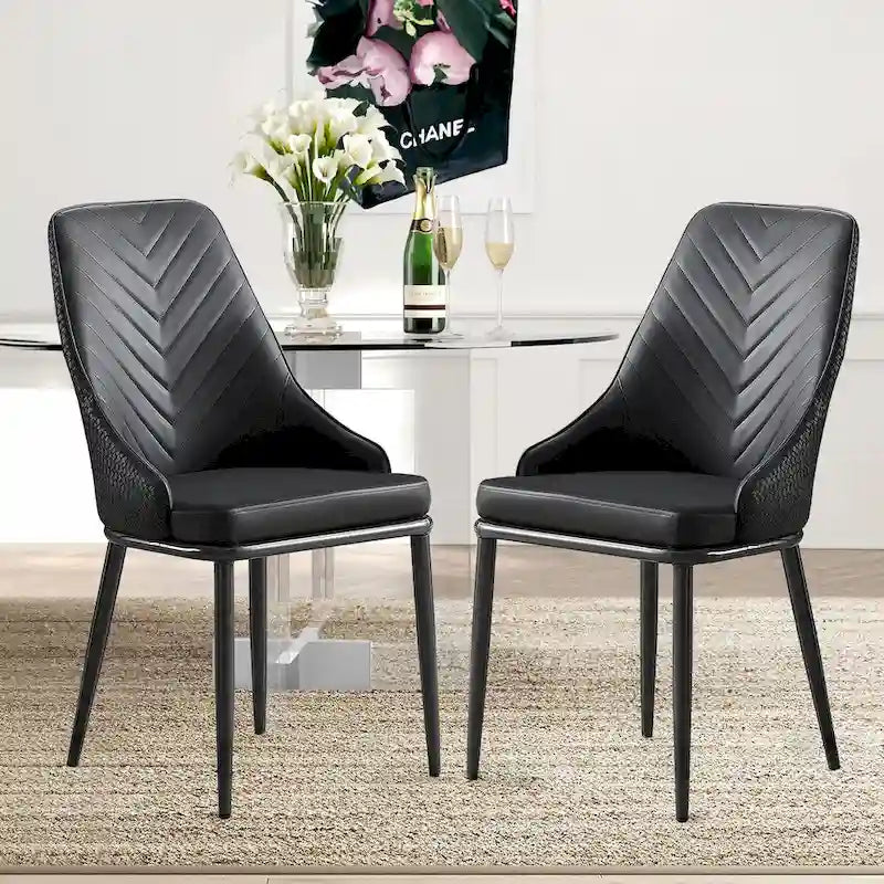 Esszimmerstühle mit Kunstlederbezug, 4er-Set – 18.1W x 21.3W x 36.6H