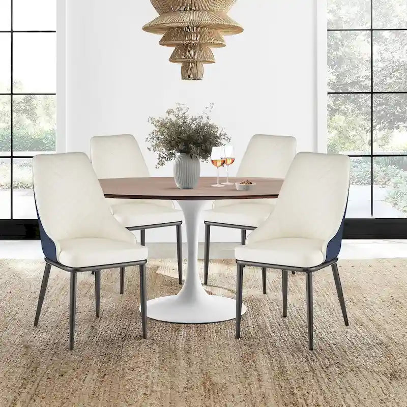 Eetkamerstoelen met kunstleren bekleding, set van 4 - 18.1W x 21.3W x 36.6H